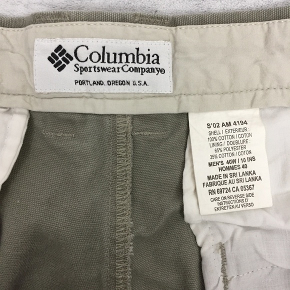 Columbia Shorts Mens 40W Active Outdoor Sportswear Olive Green Denim - Picture 5 of 11
